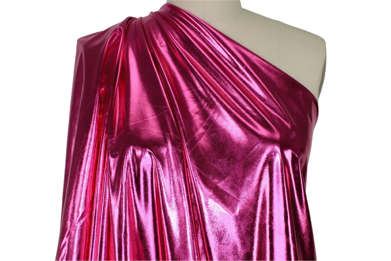 2 yards of Stretch Metallic Lamé Novelty - Spacegirl Pink