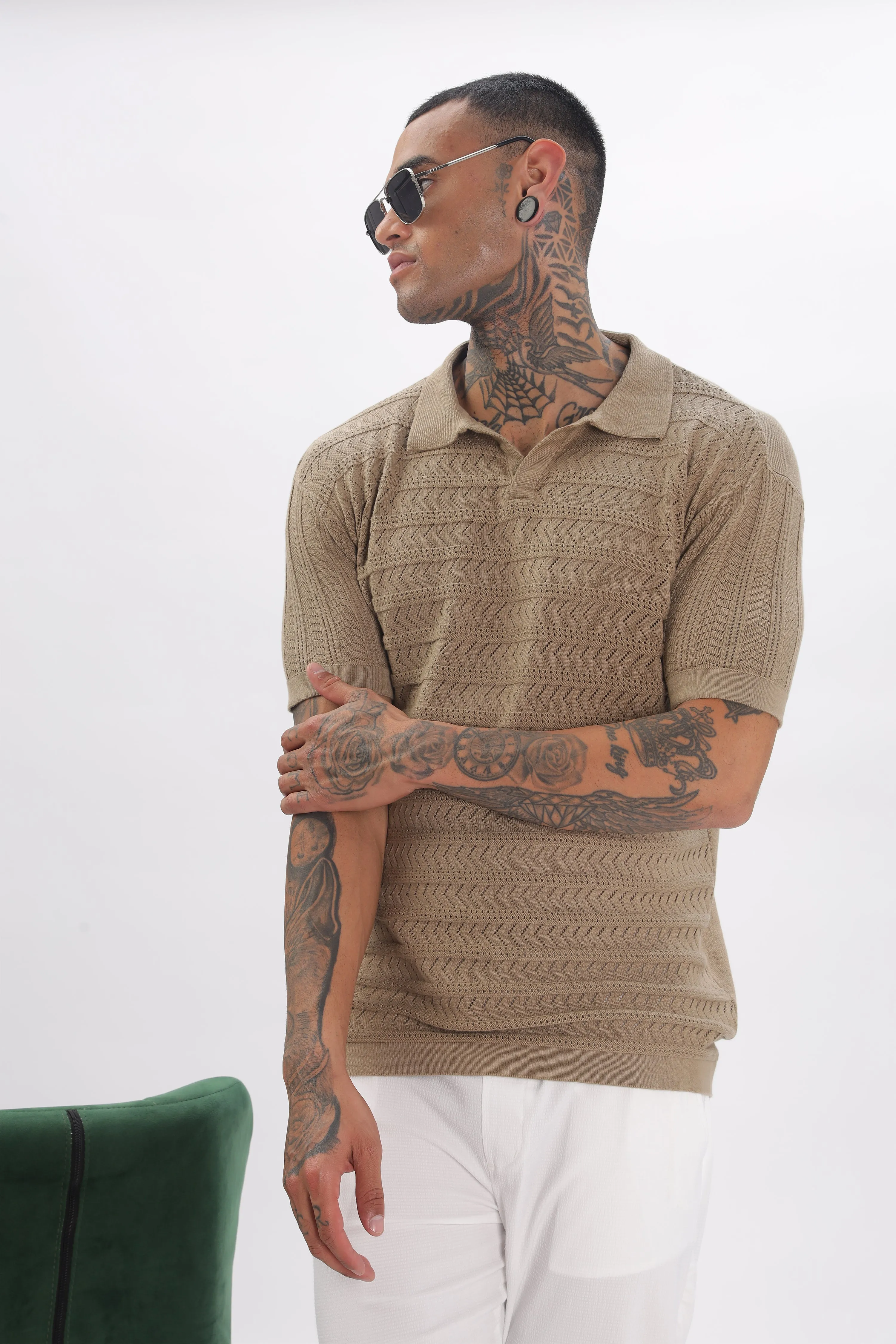 Chevron Classic Brown Polo T-shirt