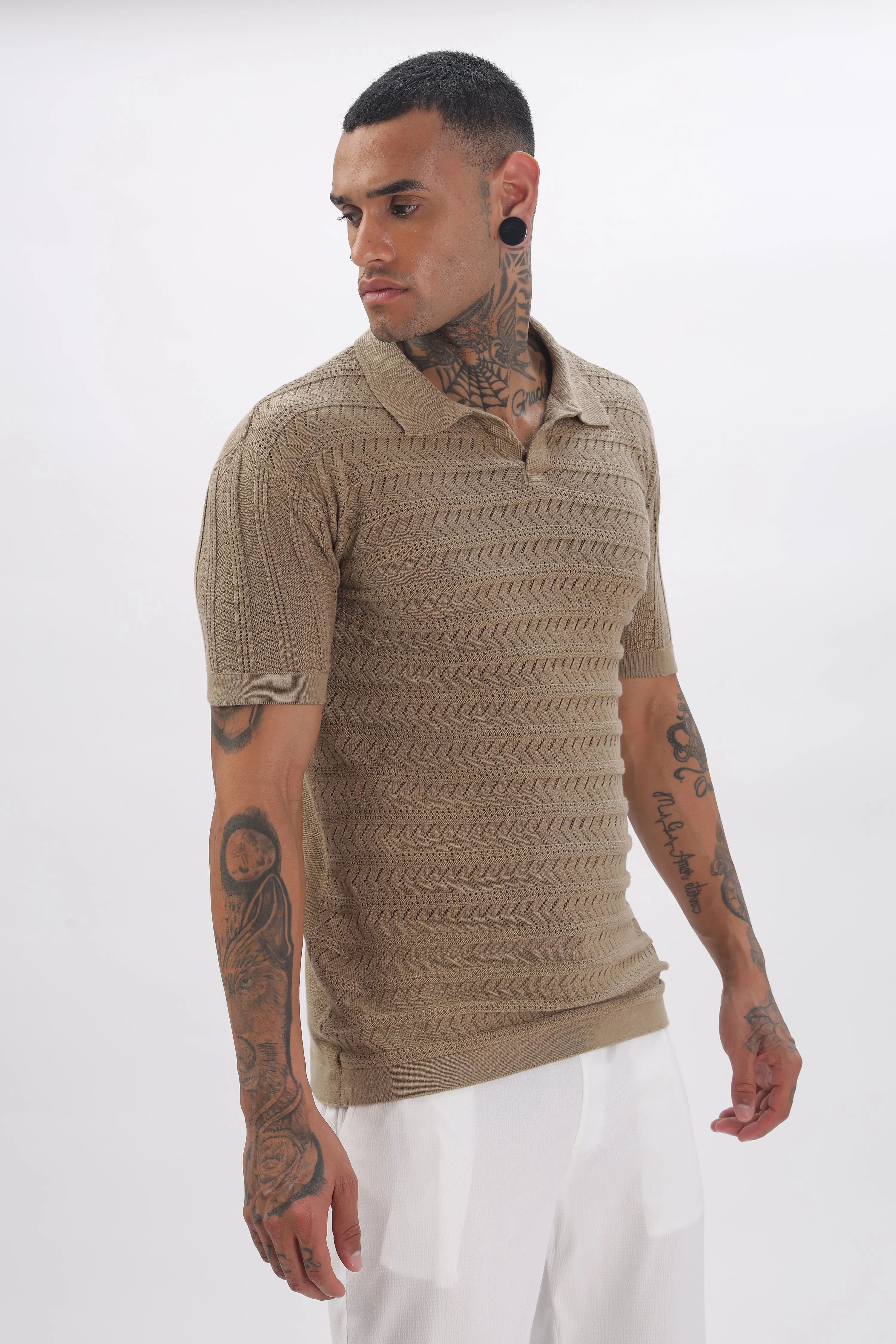 Chevron Classic Brown Polo T-shirt