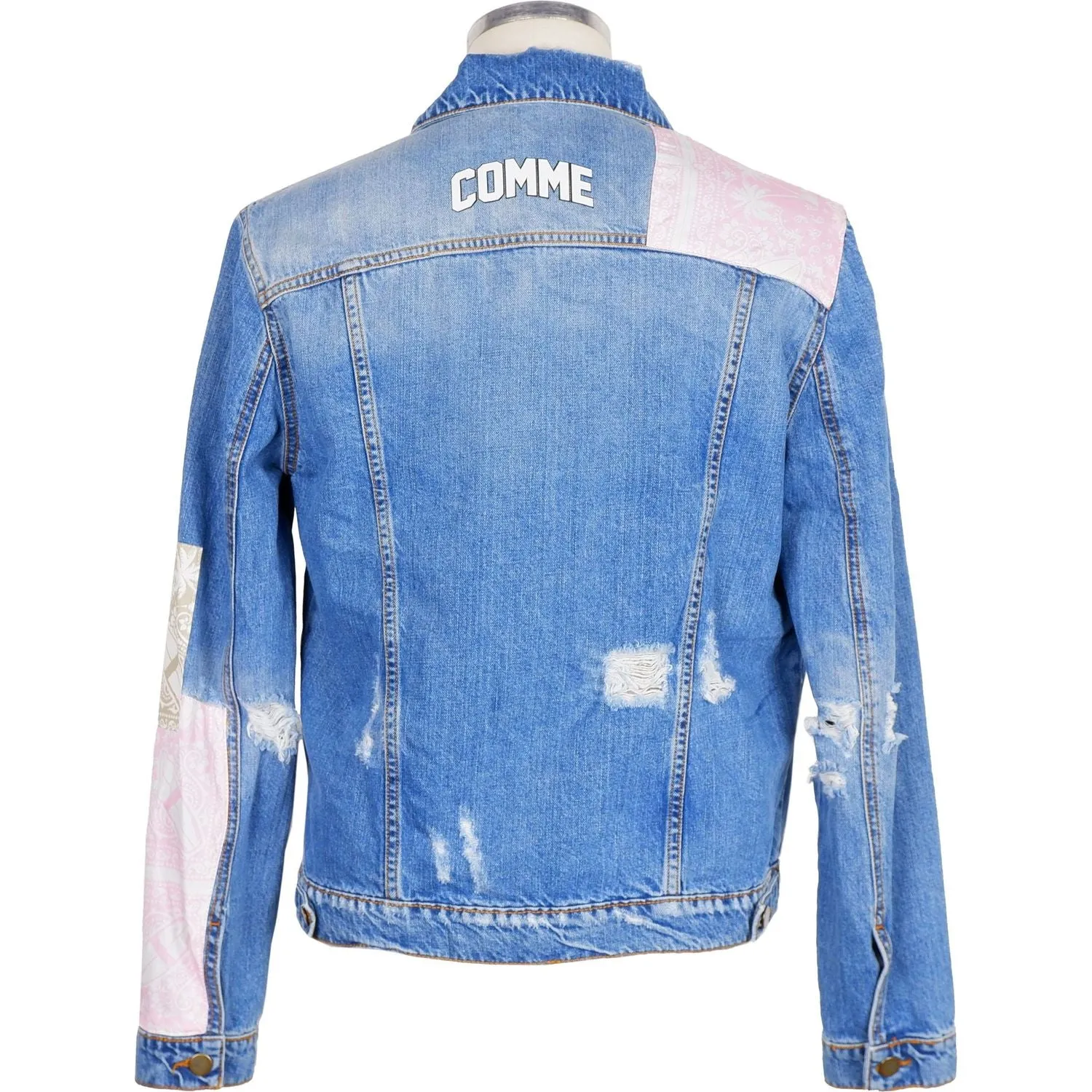 Comme Des Fuckdown Abstract Denim Elegance Men's Jacket