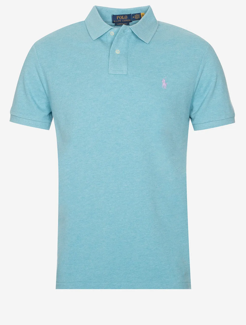 Custom Slim Fit Mesh Polo Shirt Turquoise