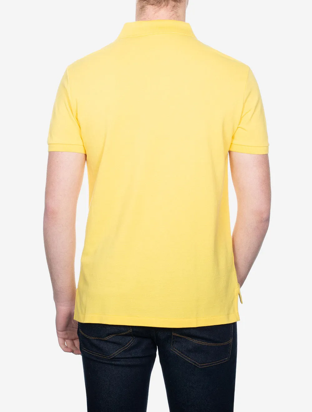 Custom Slim Fit Mesh Polo Shirt Yellow