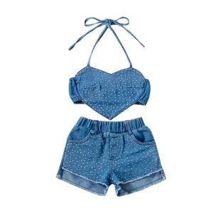 Denim Polka Dot Toddler Set