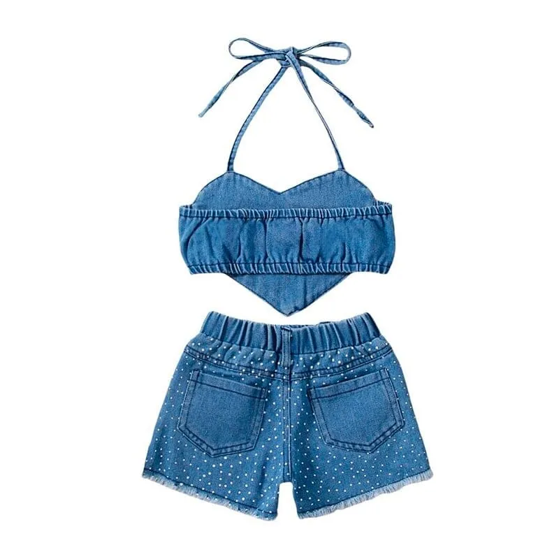 Denim Polka Dot Toddler Set