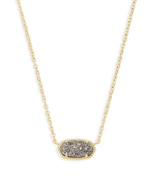 Elisa Gold Pendant Necklace In Platinum Drusy