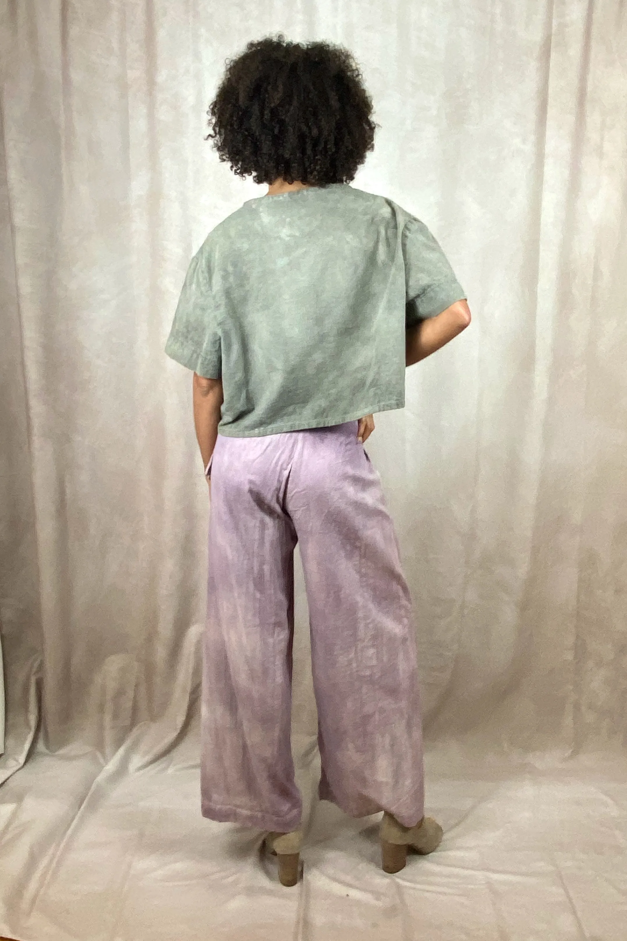 Ida Pant - Flowy Adjustable Pants Organic Cotton in Lavender