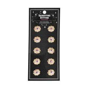 Iridescent Rectangular Rhinestone Buttons, 10-Count