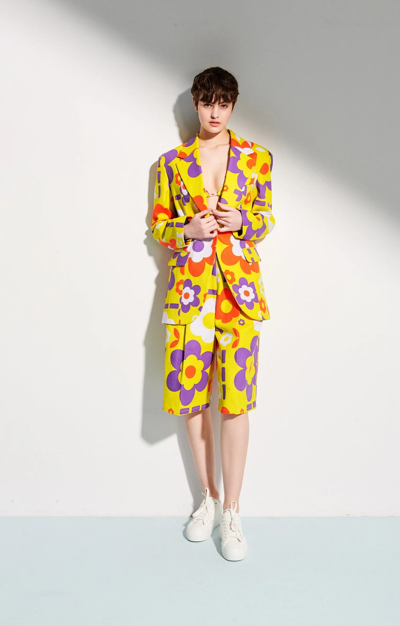 Kadarka Oversized Blazer Space Flowers