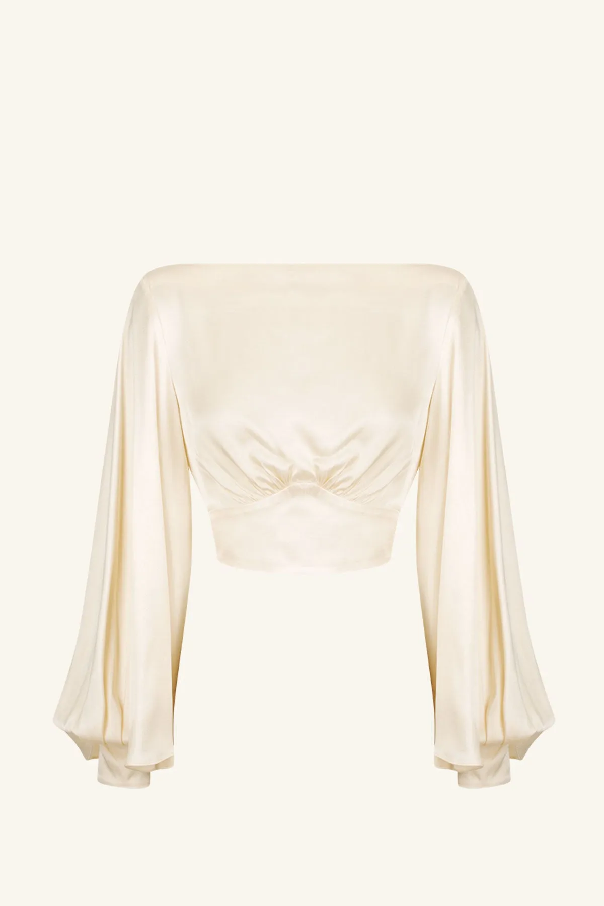 LA LUNE BACKLESS CROP BLOUSE - CREAM