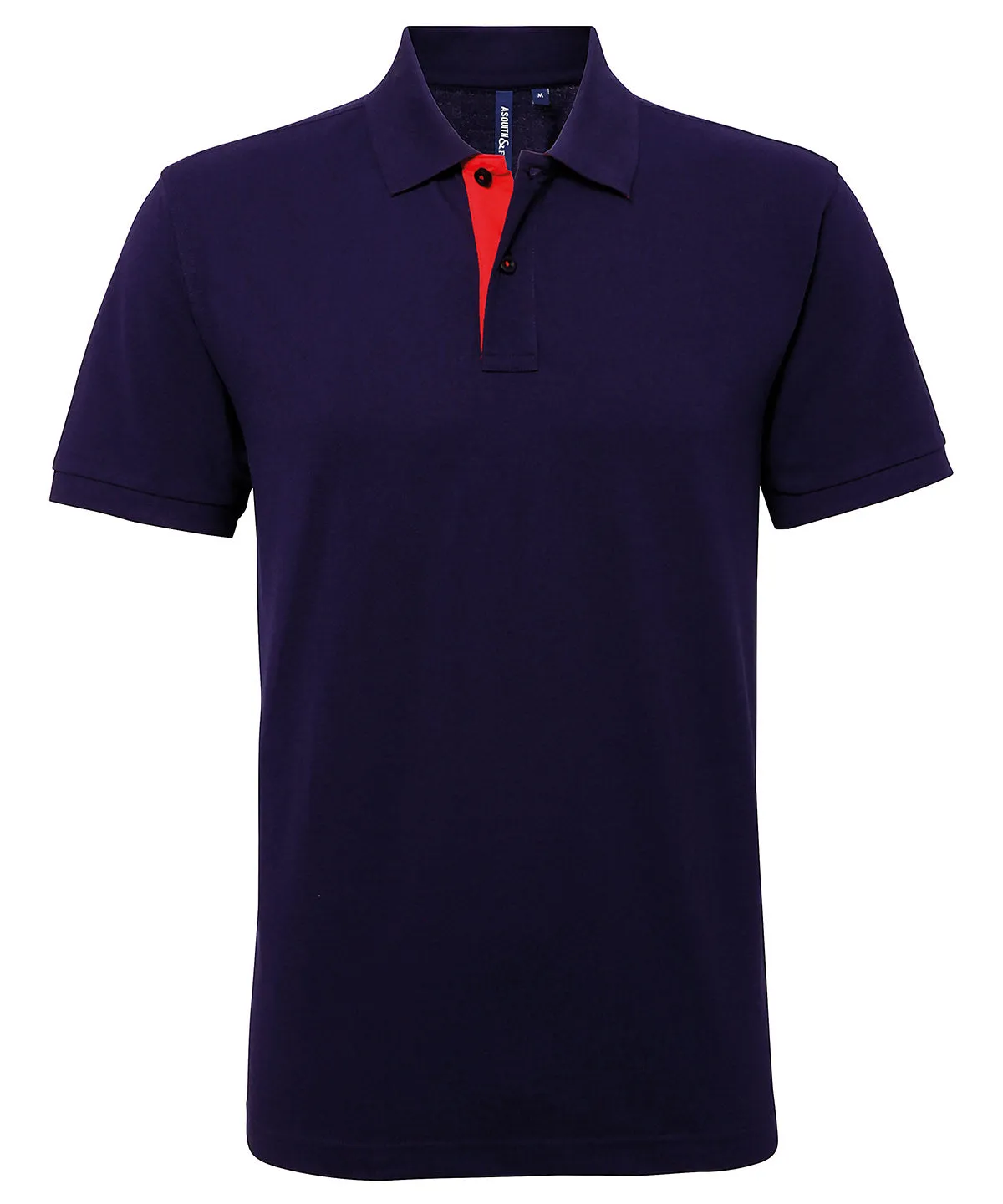 Mens classic fit contrast polo | Navy/Red