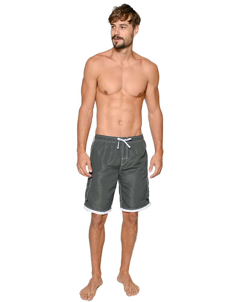 Men's Elasticized Board Shorts in bright solid colors