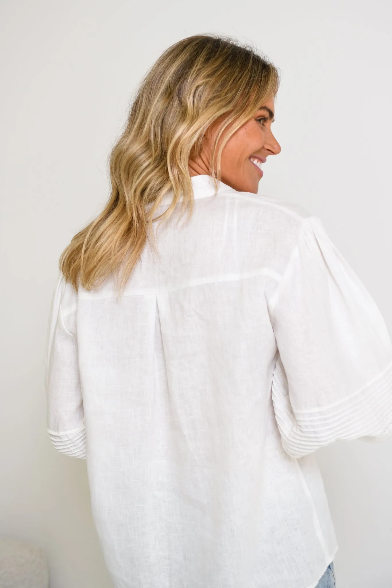 OCTAVIA LINEN BLOUSE - White