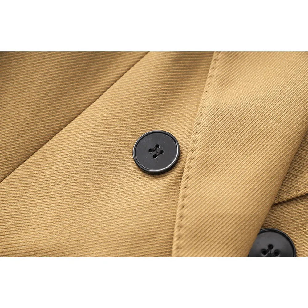 Pre Order:  Classic Double Breasted Wool Twill Long Coat