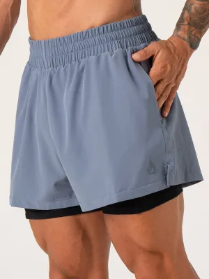 Pursuit 2 In 1 Training Shorts - Denim Blue