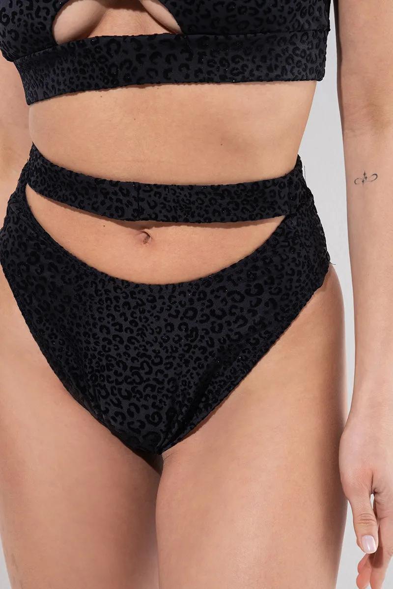 RAD Bahari Leopard Bottoms - Black Glitter