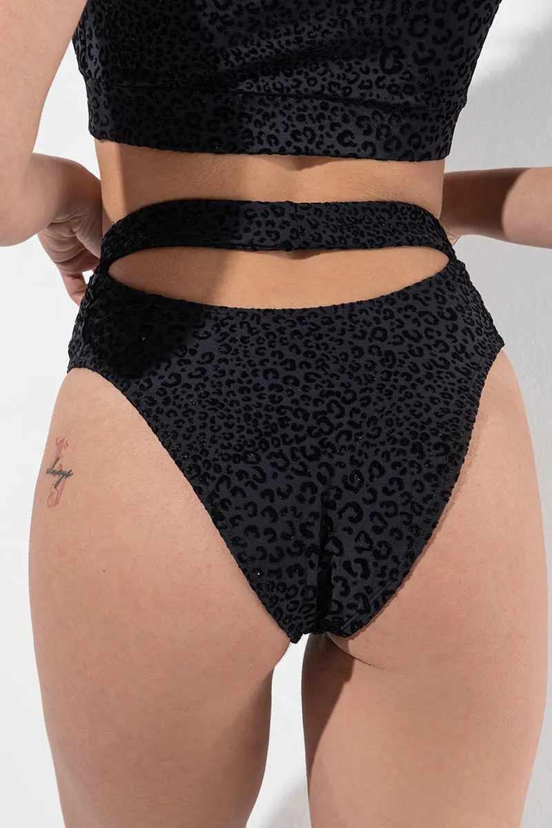 RAD Bahari Leopard Bottoms - Black Glitter