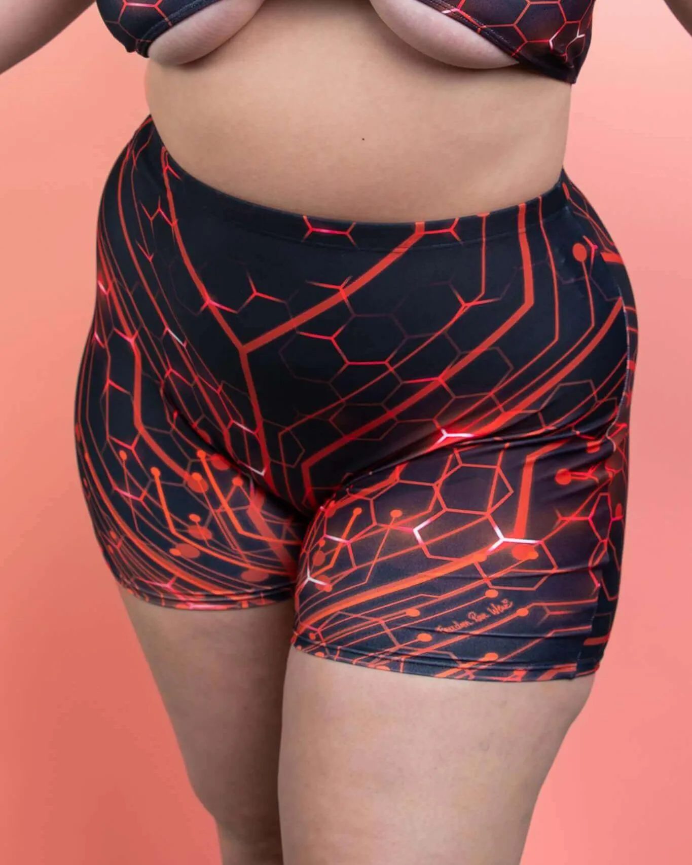 Red Singularity High Waist Shorts