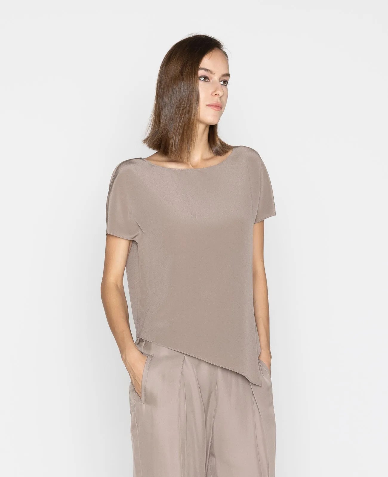 Silk Asymmetic Tee