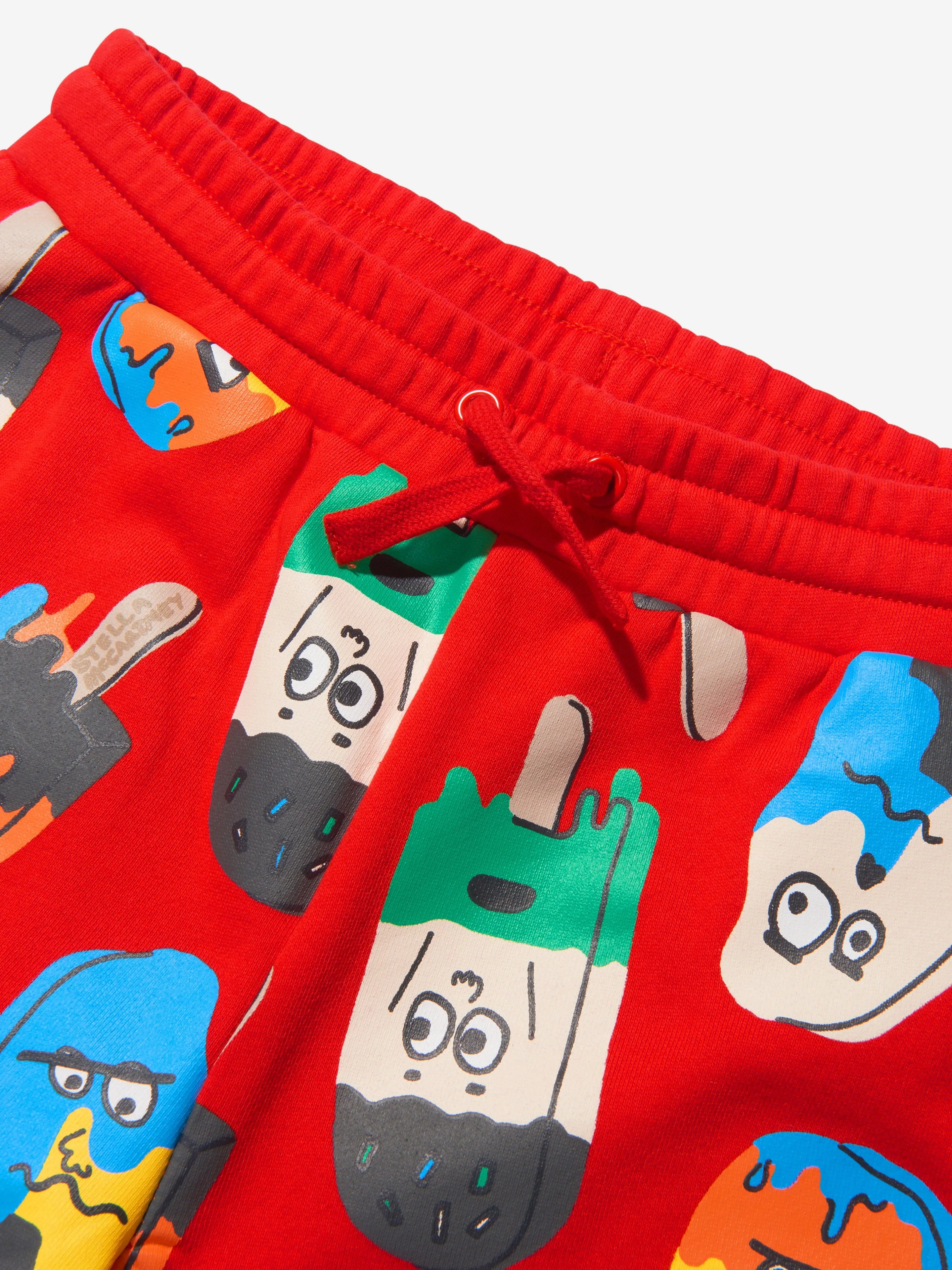 Stella McCartney Boys Cotton Fleece Lolly Print Shorts