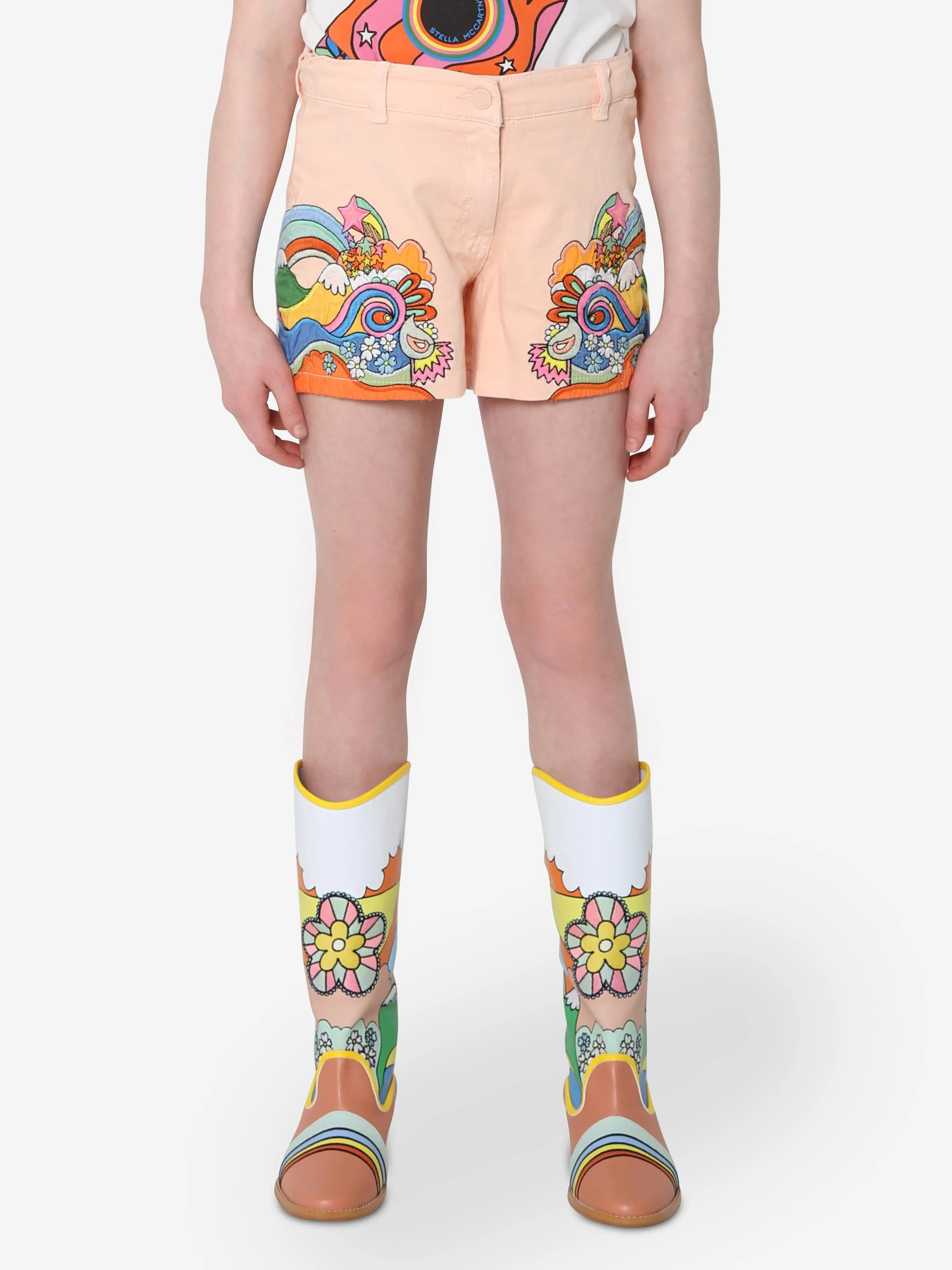 Stella McCartney Girls Graphic Shorts in Pink