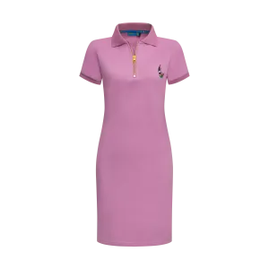 THE TERIDAE POLO DRESS-MAUVE