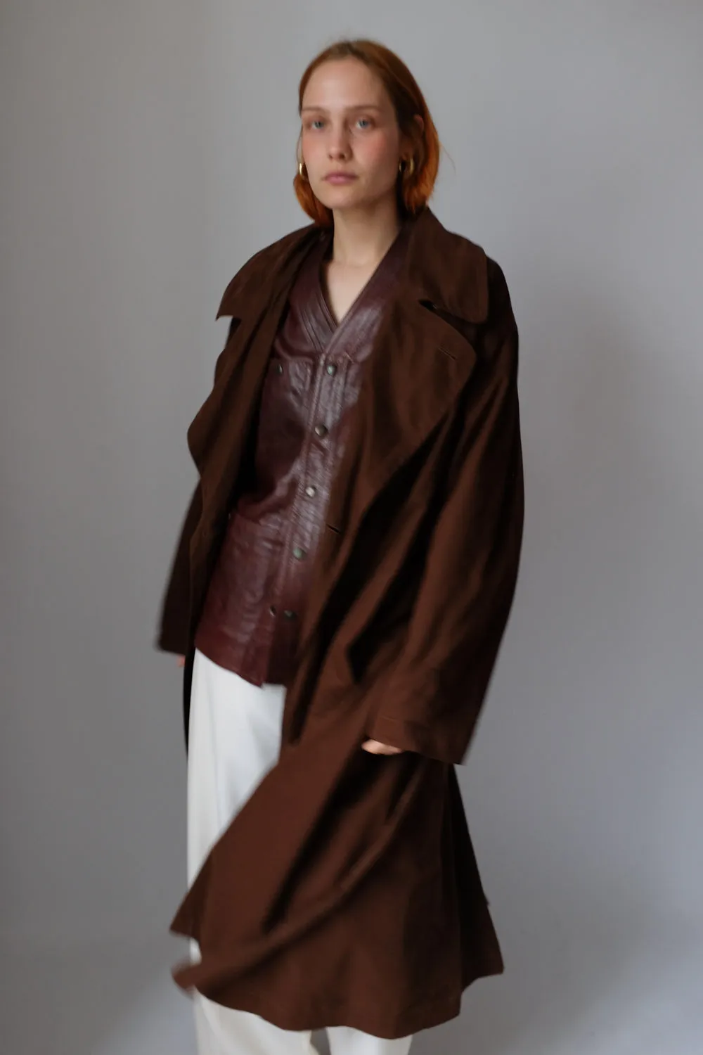 VINTAGE CHOCOLATE TRENCH COAT