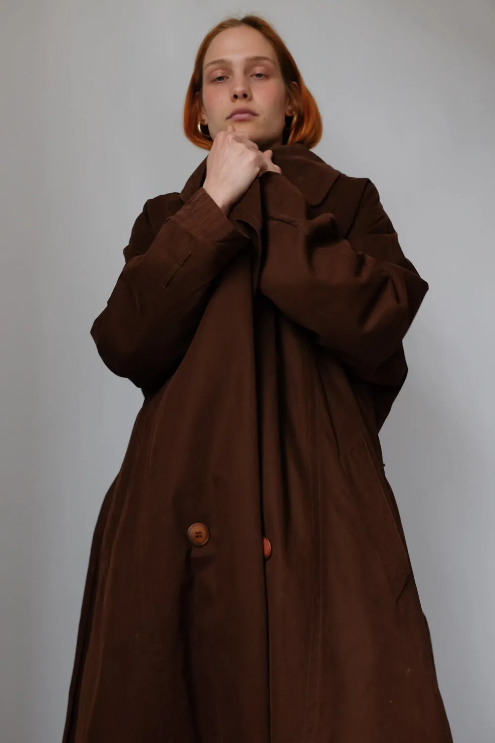 VINTAGE CHOCOLATE TRENCH COAT