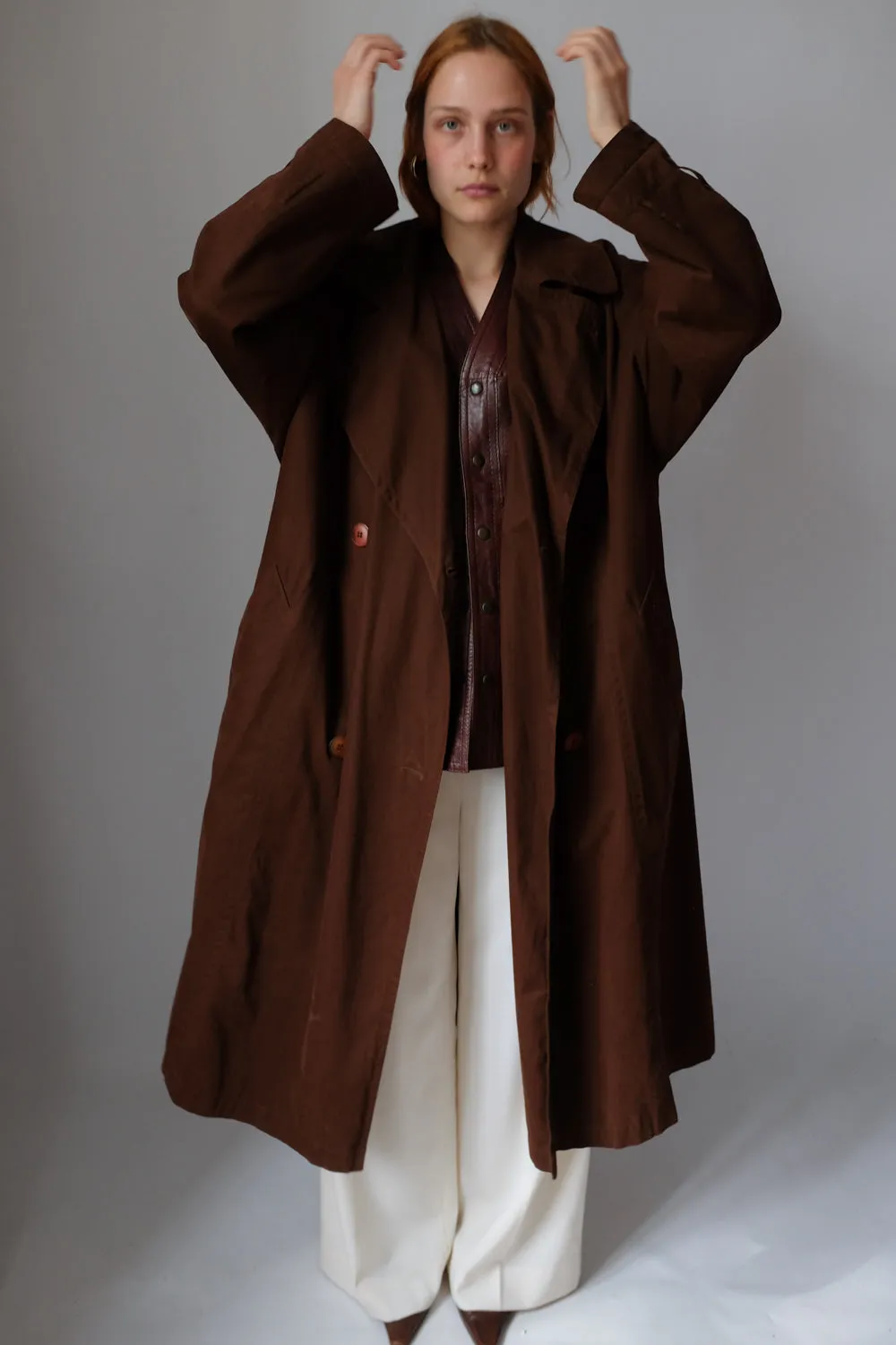 VINTAGE CHOCOLATE TRENCH COAT