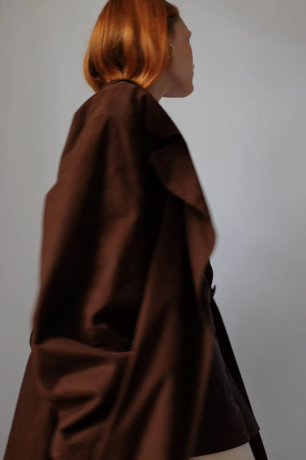 VINTAGE CHOCOLATE TRENCH COAT