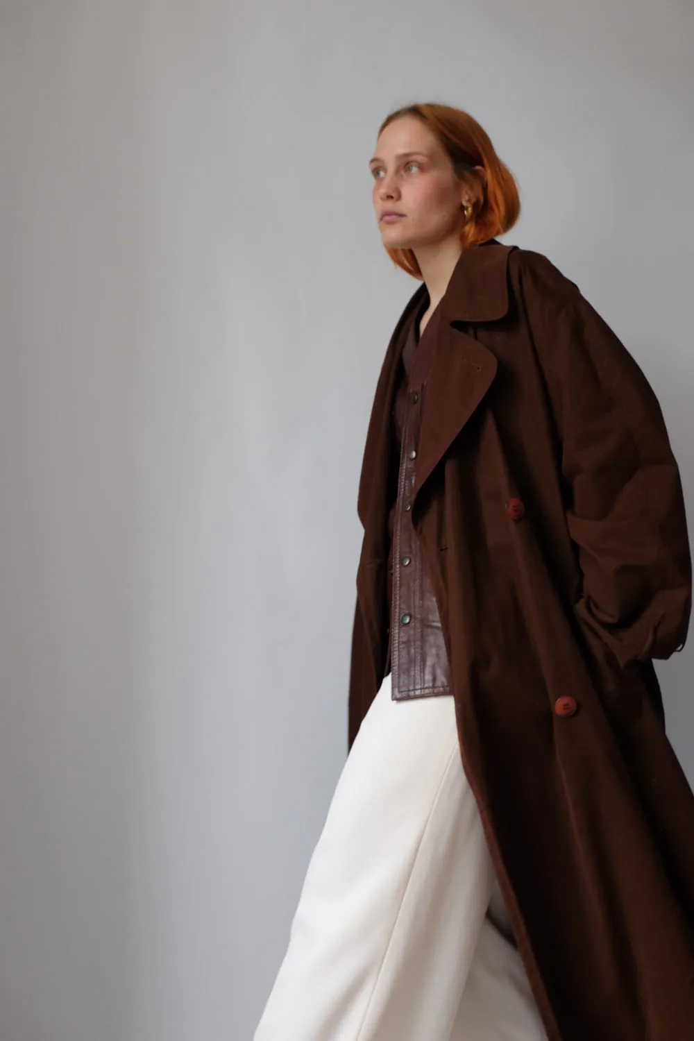 VINTAGE CHOCOLATE TRENCH COAT