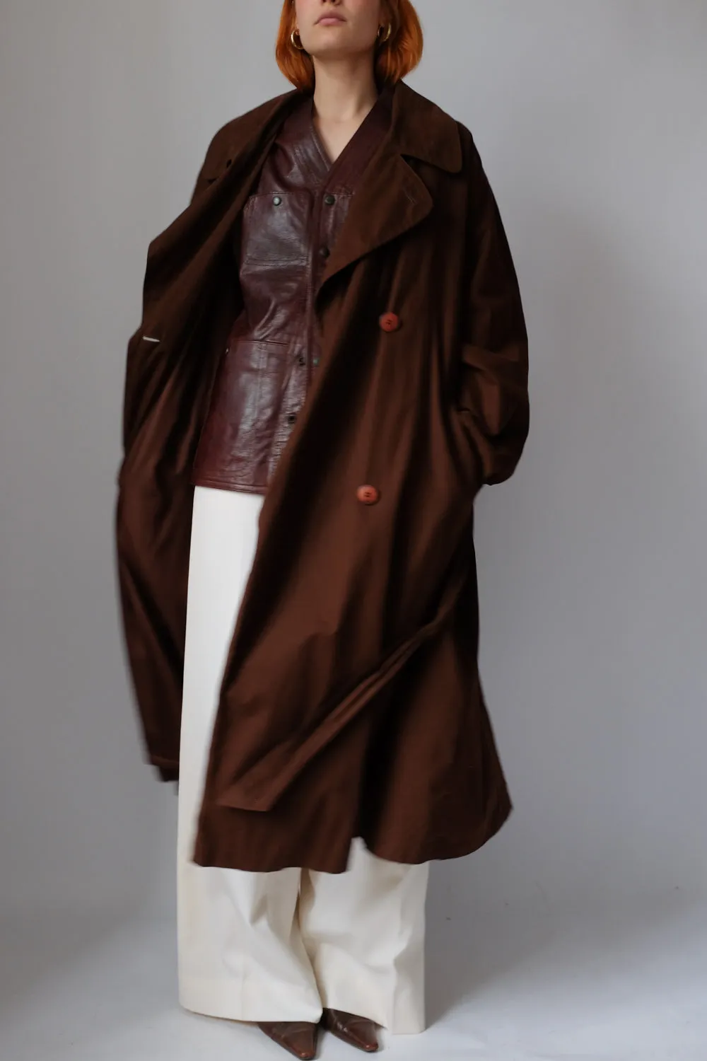 VINTAGE CHOCOLATE TRENCH COAT