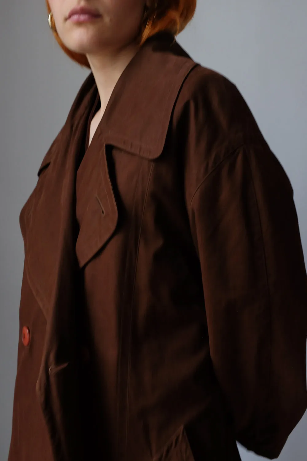 VINTAGE CHOCOLATE TRENCH COAT