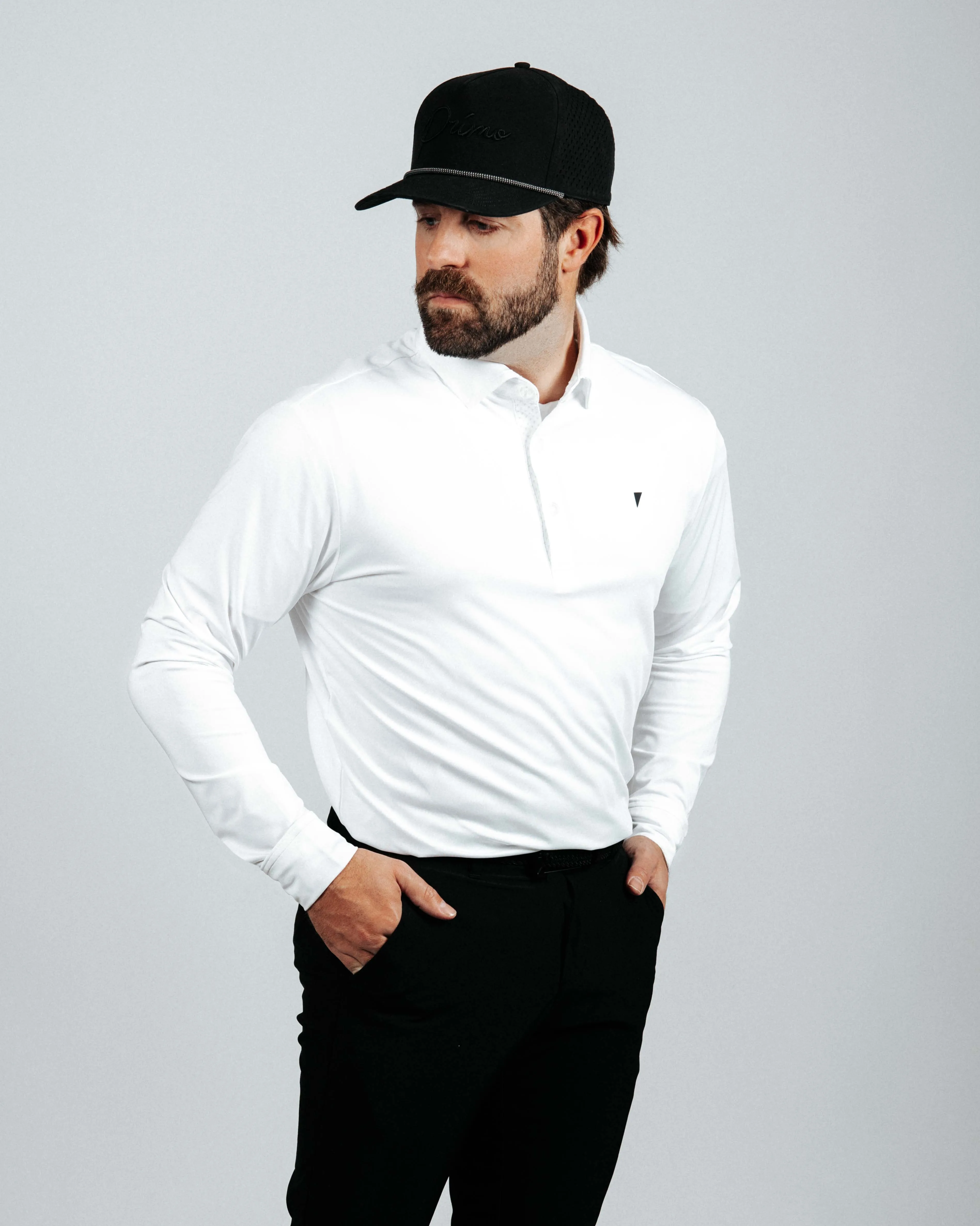 White Long Sleeve Classic Polo