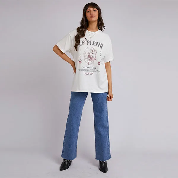 Wild Rose Oversized Tee - White