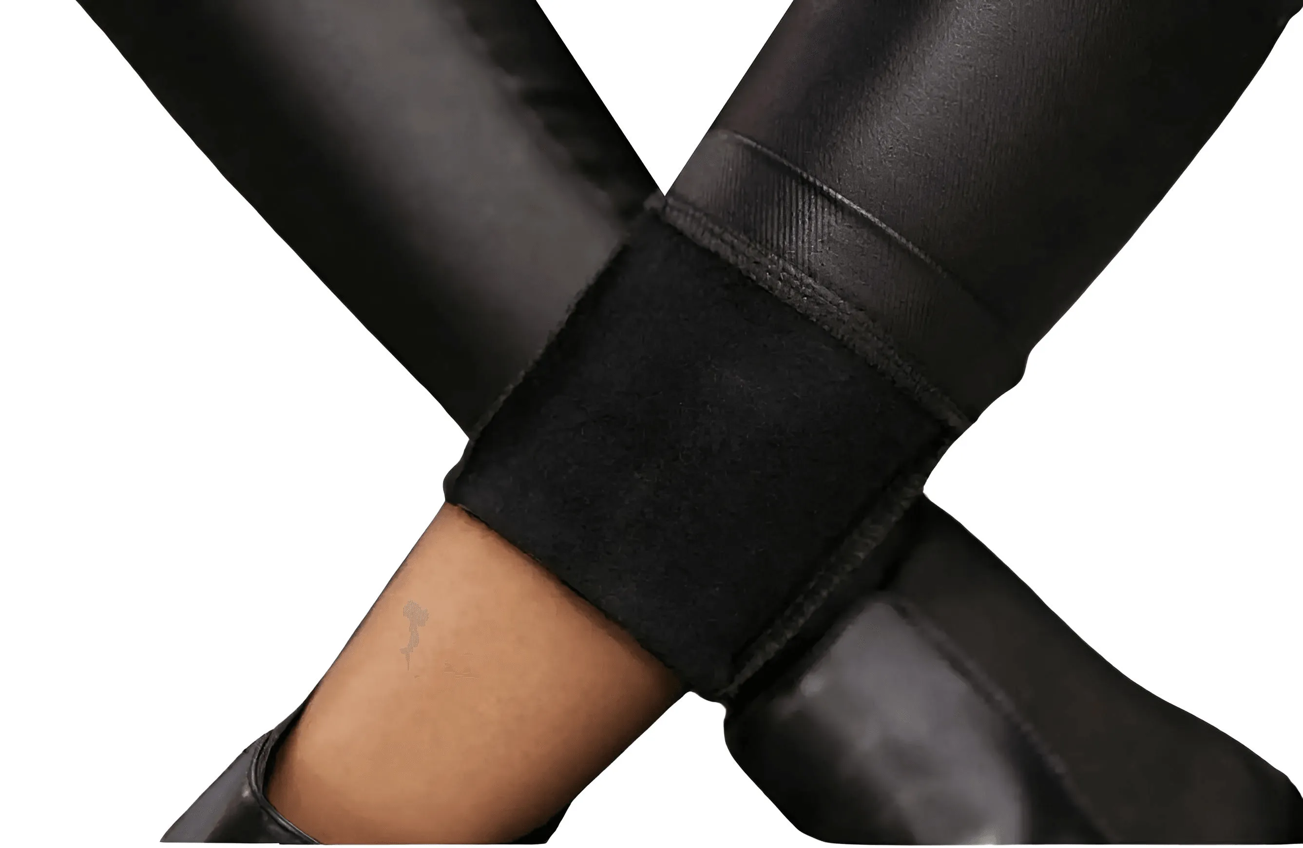 Women's Trendy Leather Pants High Waist Stretchy Thermal Lined Slant Pocket Faux Leather Skinny Pants Casual Trousers